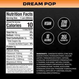 PRIME Energy DREAM POP | Zero Sugar Energy Drink | Preworkout Energy | 200mg Caffeine with 355mg of Electrolytes and Coconut Water for Hydration| Vegan | Gluten Free |12 Fluid Ounce | 24 Pack