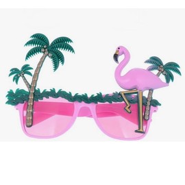 Dusenly 2 x pinke Flamingo-Partybrillen, hawaiianische Partybrille, Flamingo-Sonnenbrille, lustig, tropische Luau-Brille, Kostümzubehör, Make-up-Zubehör