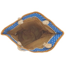 styleBREAKER dotted beach bag with zipper, small make-up bag, shopper, ladies 02012062, color:Blue-White