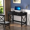 WiberWi Home Office Desk with Drawers, Black Modern Writing Computer