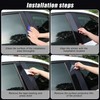 FZJDSD Black Pillar Posts Window Trim Stickers 6Pcs Gloss Black