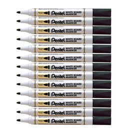 Pentel 4,2 mm Whiteboard Marker, mit Rundspitze, Schwarz, 12 Stifte)