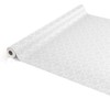 ANRO Oilcloth Tablecloth Oilcloth Washable Tablecloth Flowers Plain White Relief