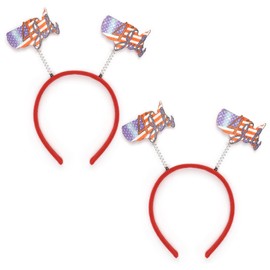 Needzo 4th of July Headband, America Bopper Hair Accessory, Patriotic Party Props, Pack of 2, One Size