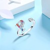FOREVER QUEEN Adjustable Initial Letter Ring for Women 925 Sterling