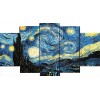 Cuadro 5 Piezas La Noche Estrellada Van Gogh Arte 150x80cm