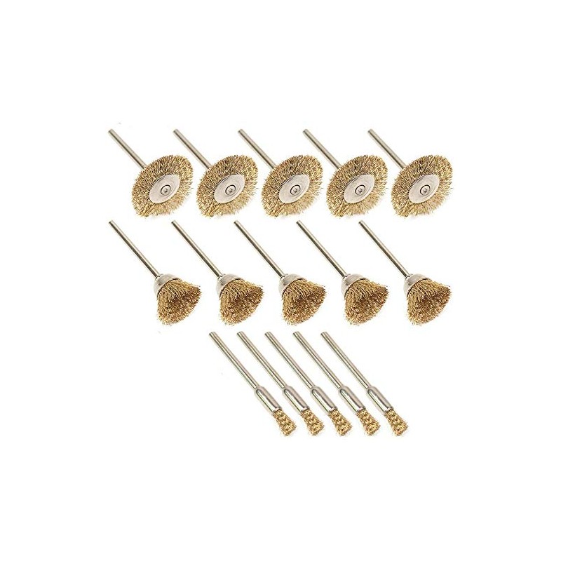 15Pcs Wire Brushes Soft Brass Wire Brush Rotary Tool Cleaning