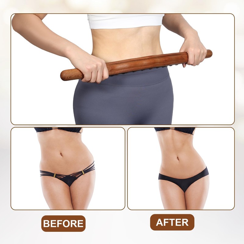 Wood Therapy Guasha Wood Stick Massage Tools, Lymphatic Drainage Massage