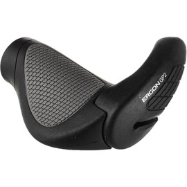 Ergon GP2 Ergonomic Gripshift Handlebar Grip, Black/Grey black Black - Black Size:Large