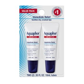 Aquaphor Lip Repair - Soothe Dry, Chapped Lips - Two .35 oz. Tubes                                                                                    