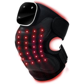 BINODIC Red Light Therapy for Knee Brace, Vibration Knee Massager, 660nm&850nm, Red Light Heated Device for Knee/Elbow/Shoulder