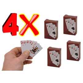 jameitop® ♣♠♥♦ Mini Card Game Set of 4 Small Playing Cards for Travel/Holiday Cards Game Tiny 54 x 36 mm