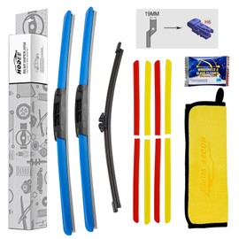 HODEE 3 Wipers 22"+20"+9" Colour Wiper Replacement for Ford Bronco Sport 2021-2024(not Base Model),Front Windshield Blades & Rear Window Blade,Replace Cover Blue/Yellow/Red