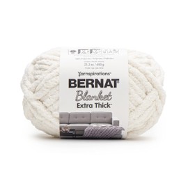 Bernat Blanket Extra Thick Vintage White Yarn - 1 Pack of 21.12oz/598.74g - 100% Polyester - #7 Jumbo - 72 Yards - Chunky Yarn for Hand Knitting, Crocheting, Crafts & Amigurumi