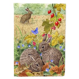 Caroline's Treasures ASA2140GF Leverets and Rabbit Flag Garden Size, Small, Multicolor