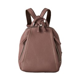 Genova 2858 Italian Leather x Nylon Compact Backpack, Mini Bag, Must-lot, Leather, Women's Bag, Backpack, Cowhide Leather, Lightweight, Present, Mother's Day, Popular, Pink