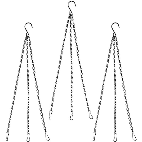 AHAILUOO 3 Pcs 16 inch Black Hanging Basket Chain with