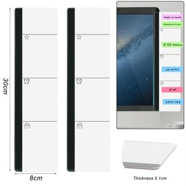 2 Pack Monitor Memo Board Monitor Side Panel Left Right Message Boards Computer Sticky Note Holder with Pen for Office Desk Décor
