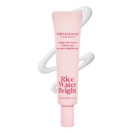 The Face Shop Rice Water Bright - Crema Coreana para Contorno de Ojos Vegana de Agua de Arroz | Anti-Ojeras Oscuras y Líneas Finas | K-Beauty Iluminadora y Despigmentante | Hidratación Profunda y Rápi