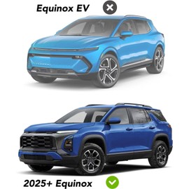 VESUL Compatible with 2025 Chevy Equinox (NOT for EV) Window Deflectors OEM-Style Rain Guards 4-Piece Set No-Drills Installation Tinted Windshield Vent Visors 304 Stainless Steel Trim Dark