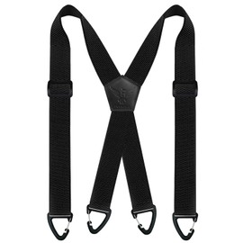 Fevaeno Men's Braces Wide 4 cm Non-Slip Buckle Adjustable and Elastic One Size Braces for Men and Women, Xblack