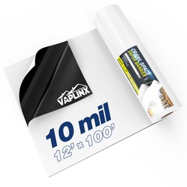 Crawl Space Vapor Barrier, 10 Mil Vapor Barrier, 12' x 100', Drop Cloth Moisture Barrier Covering for Crawlspace Encapsulation, Thick Plastic Sheeting, Polyethylene Film, Black and White Panda Film