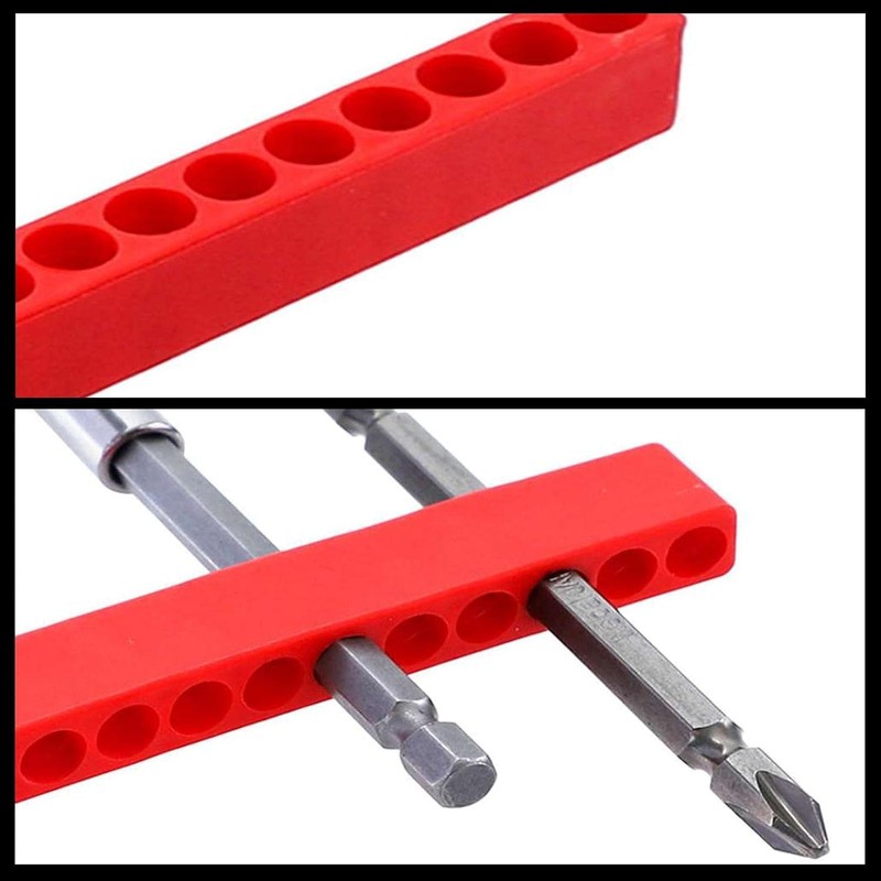 Telituny 12 Hole bit Holder, red 5 Pieces 12 Hole