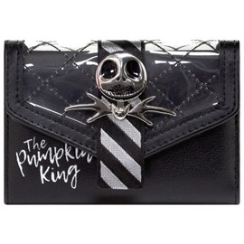 Nightmare Before Christmas Jack Skellington Emblem Purse Bi-Fold Coin Pocket, ID & Card Holder, Black