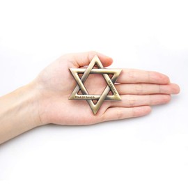 CARRUN 2 PCS 3D Hexagram Six Pointed Star Metal Emblem Car Motorcycles Side Emblem Badge Decal Auto Auto Styling Car Accessories (Bronze)