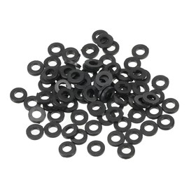 PATIKIL M2.5 Nylon Flat Washer, 120 Pack 2.5mm ID 5mm OD 1mm Thick Sealing Spacer Gasket Ring for Faucet Pipe Water Hose Fastener Bolt, Black