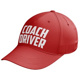 Headwear Coach Driver Baseball Cap - Funny Birthday Bus Gifts for Him - Public Transport Hat, One Size, Red