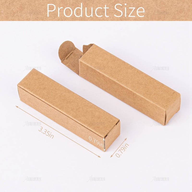 AUEAR, 50 Pack Kraft Paper Lipstick Boxes Empty Lip Gross