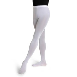 Capezio Women's Studio Basics Tights with Feet, White, S-M