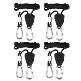 iPower 2-Pair 1/8 Inch Adjustable Rope Hanger, Heavy Duty Grow Light Hangers with Reinforced Metal Gears, 8Ft Long & 150lbs Weight Capacity for Growing Lamp, Inline Fan, Filters