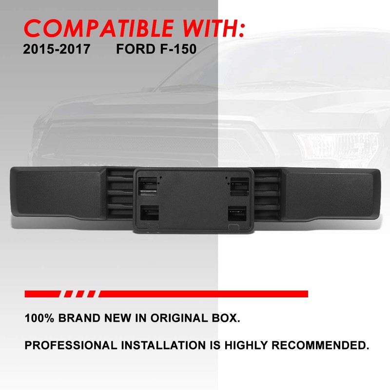 Auto Dynasty OE Style Front Bumper Trim Panel+License Plate Bracket