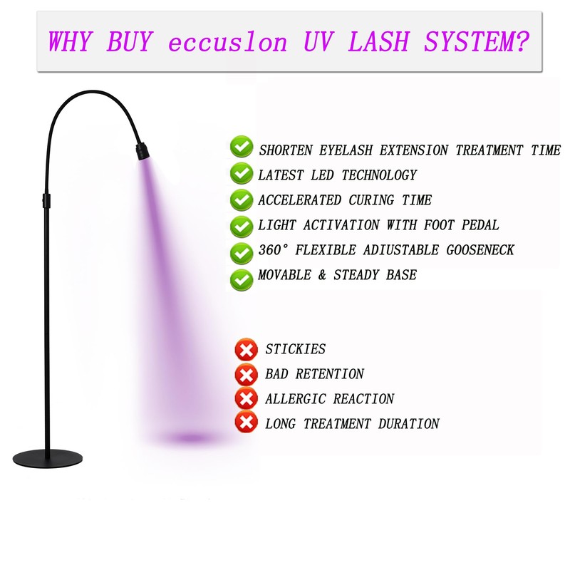 12W UV Lash Lamp with Foot Pedal, Rapid Dry in