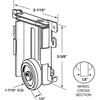 Slide-Co 161882 1-7/16 In. Mirror Door Roller Assembly, Nylon Flat