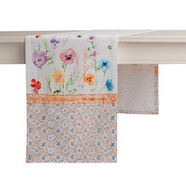 Maison d' Hermine Tablerunner 100% Cotton Table Runner Decorative Washable Table Cover for Home, Kitchen, Dining, Cocktail Parties & Camping, Summer Whisper - Spring/Summer (37 x 180 cm)