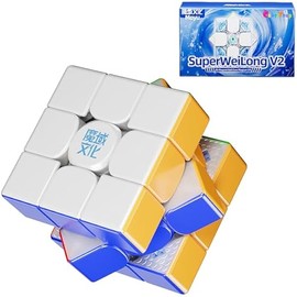 CuberShop Moyu Super WeiLong V2 3x3 20-M Ball Core MagLev (UV Coated) Stickerless Speed Cube, moyu WeiLong Pro 20 Magnets Magnetic+MagLev+Ball Core 3x3 UV, 2025 Flagship (Magic Clothes Pro Version)