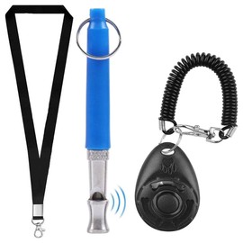 DOTHANGWEI 2 Packs Dog Whistle for Recall Stop Barking Dog Whistle to Stop Barking Neighbors Dog Professional Dog Training Clicker Set Adjustable Frequencies with Lanyard for Dog Training(Blue)