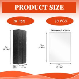 GZqiancang Pack of 10 Menu Card Holders, Black Wooden Photo Holder with 10 Pieces Clear Acrylic Plates for Restaurants, Weddings, Banquets, Party (7 x 2.5 x 1.8 cm)