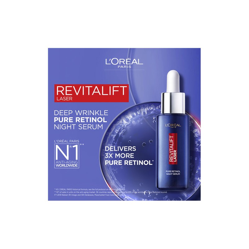 L'Oreal Revitalift Laser Pure Retinol Deep Wrinkle Night Serum 30ml