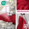 DecoHomeTextil Hand Towel Set, 6 Guest Towels in Bordeaux Red,