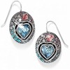 Brighton Ecstatic Multi Color Crystal Heart Silver Wire Drop Earrings