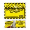 Pallet Rack Capacity Labels 3×4 Inch Caution MAX Load/Shelf LBS
