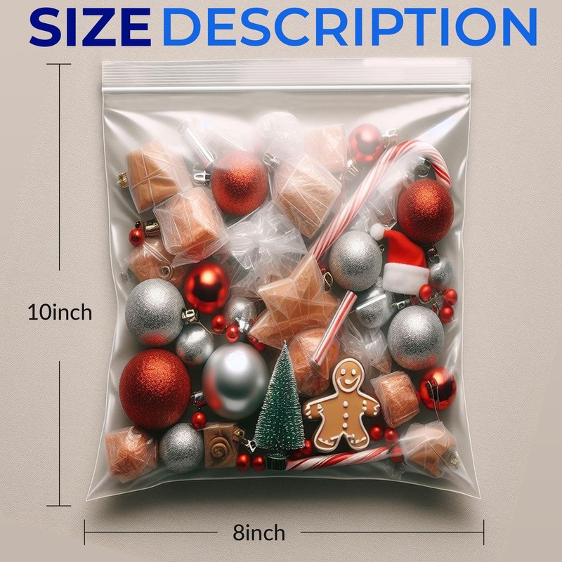 Heavy Duty Plastic Bag, 8 Mil Thick Zip Top Bag,