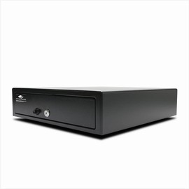 APG Manual 16.2" Point of Sale Cash Drawer | Vasario Series VP101-BL1616-B10 | Push-Button Operation | Plastic Till with 5 Bill/ 8 Coin Compartments | Black