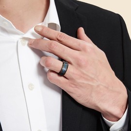 NUNCAD Men’s/Women’s Tungsten Carbide Ring, 4/6/8/10 mm, Fashion Jewellery, Wedding/Engagement Rings, Couple or Friendship Ring, Black, Blue, Gold, Rose Gold, Size 47–80 mm (15–25.4), Tungsten