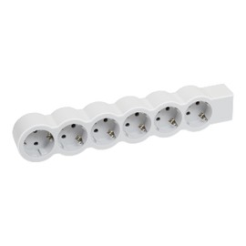LEGRAND, Flat Power Strip, 6-Way Socket, Multiple Socket, Without Cable, Ultra White/Grey, 694579