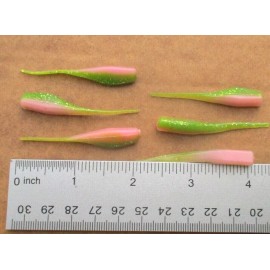ALL AMERICAN Tournament Quality Soft Plastic Lures 200ct ELECTRIC CHICKEN 2" STINGER SHAD GRUBS Crappie Baits Quiver Tail Lures